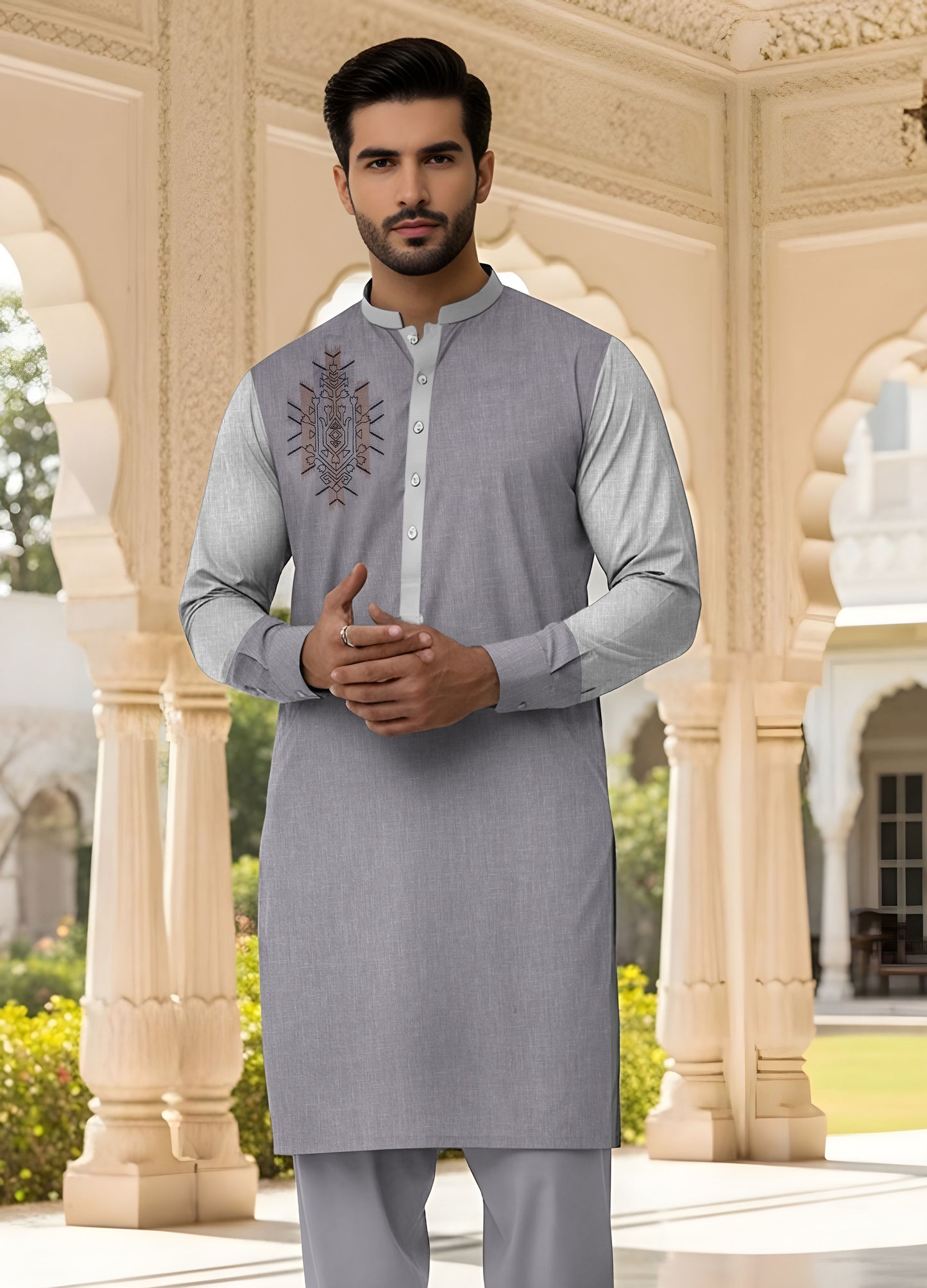 SHEMRY EMBROIDED UNSTICHED SUITE